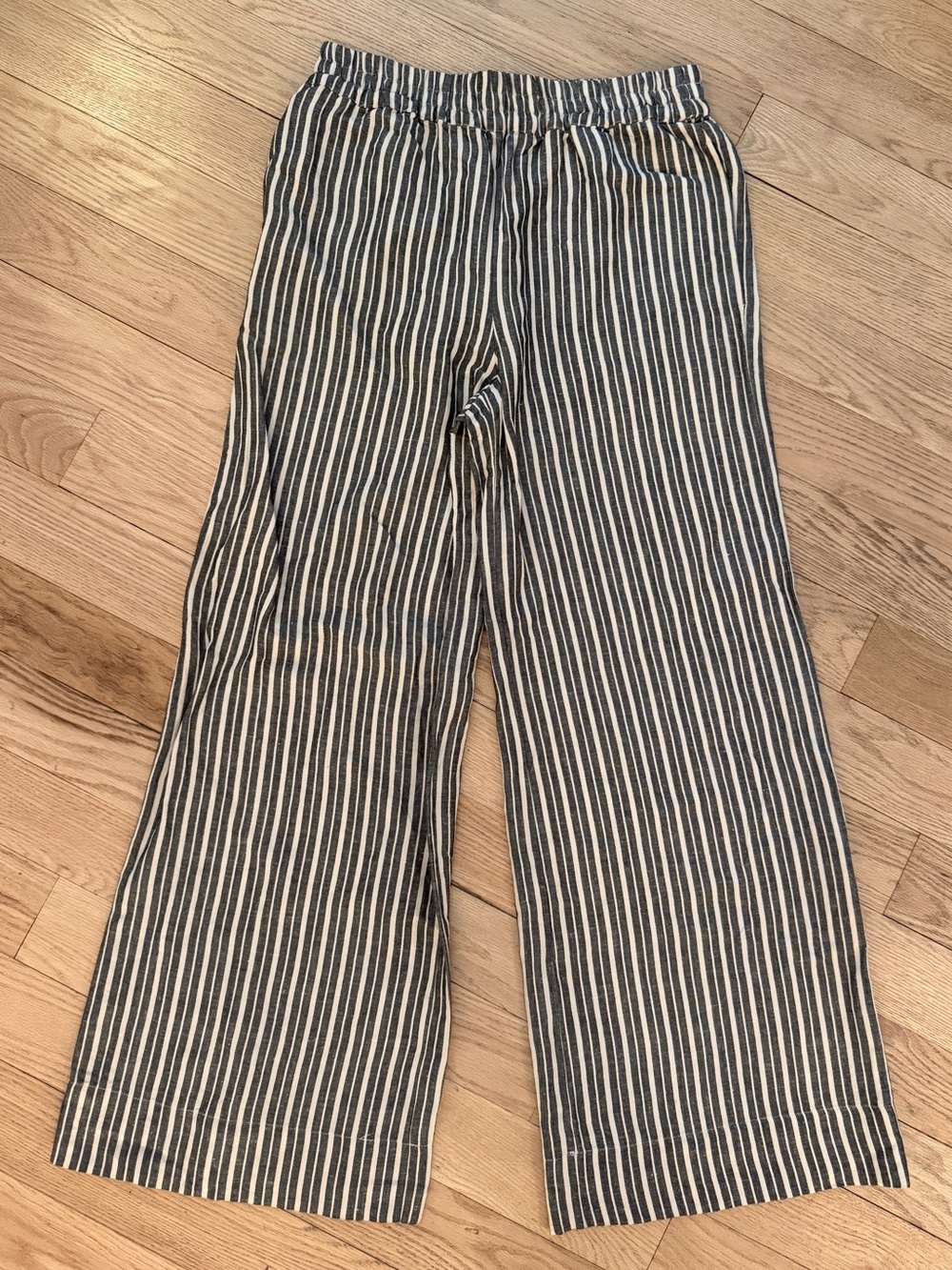 Evereve Sophia Linen Pants Wide Leg High Rise Beachy Boho Stripe Medium